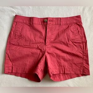 Old Navy High Rise Bermuda Shorts in Coral Red